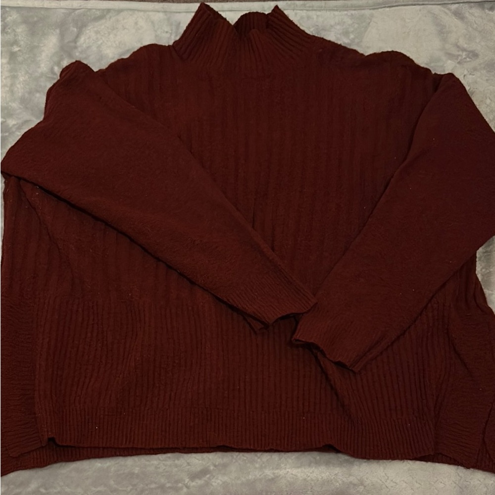 Cozy Burgundy Ribbed Sweater